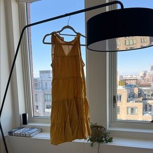 Pinch Yellow Sleeveless Tiered Dress